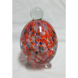 Hand Blown Orange Confetti Look Glass Bee & Wasp Insect Trap No Chemicals 6" T